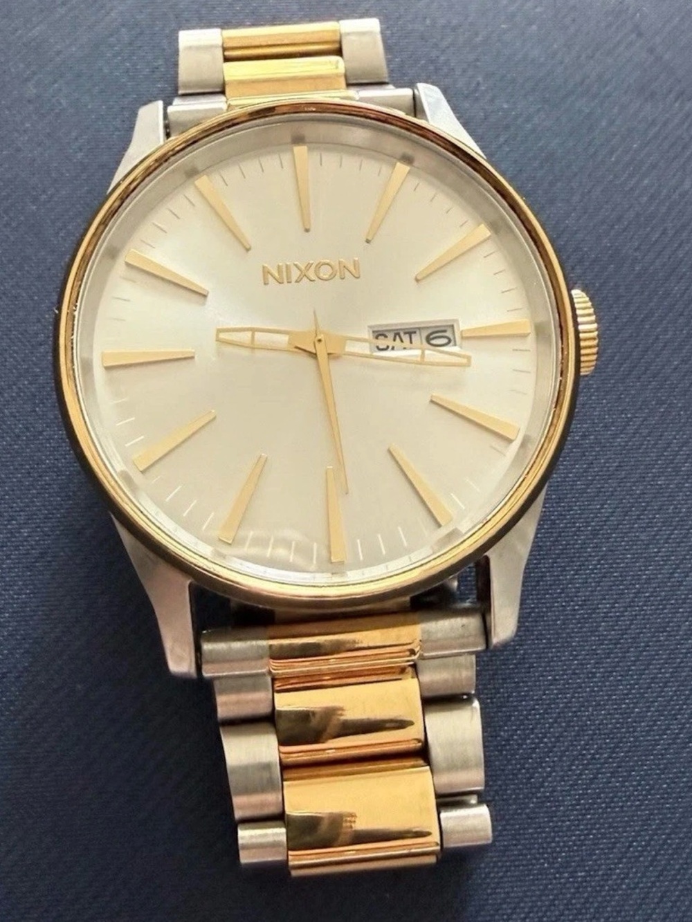 Nixon Two-Tone Gold and Silver Bracelet Watch